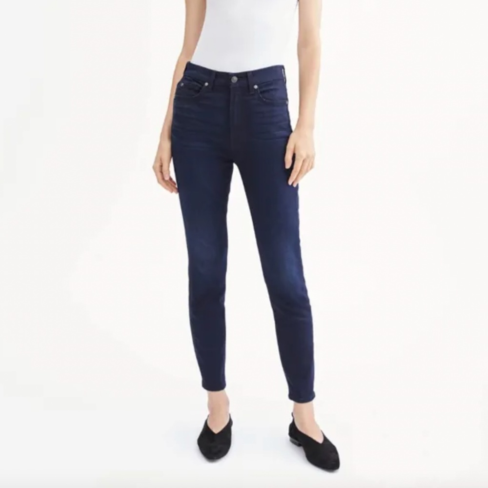 7 For All Mankind B(air) High Waist Skinny Jeans in Dark Blue